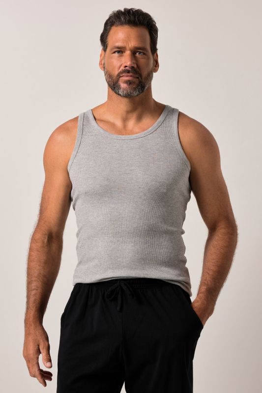 Lot de 2 maillots de corps JP 1880, en jersey bord-côte, sans manches - jusqu'au 8 XL