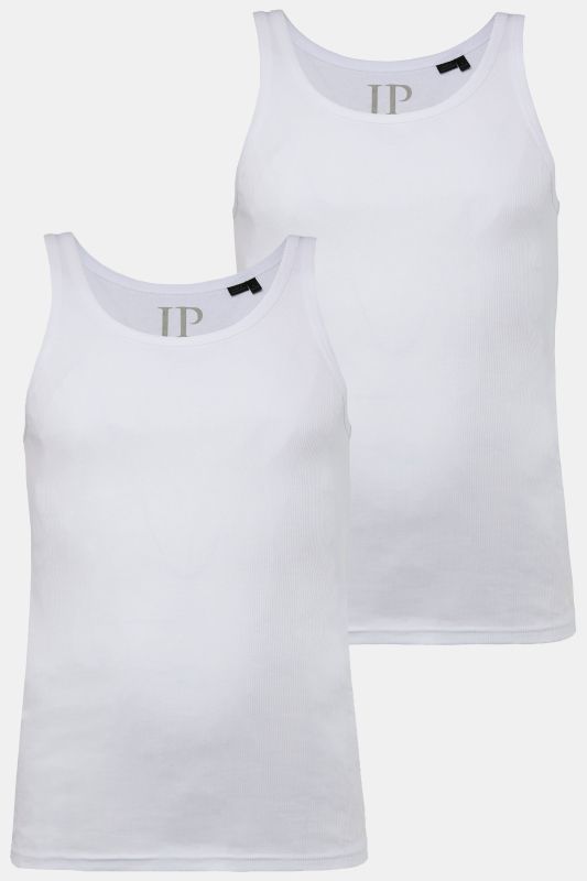 Lot de 2 maillots de corps JP 1880, en jersey bord-côte, sans manches - jusqu'au 8 XL