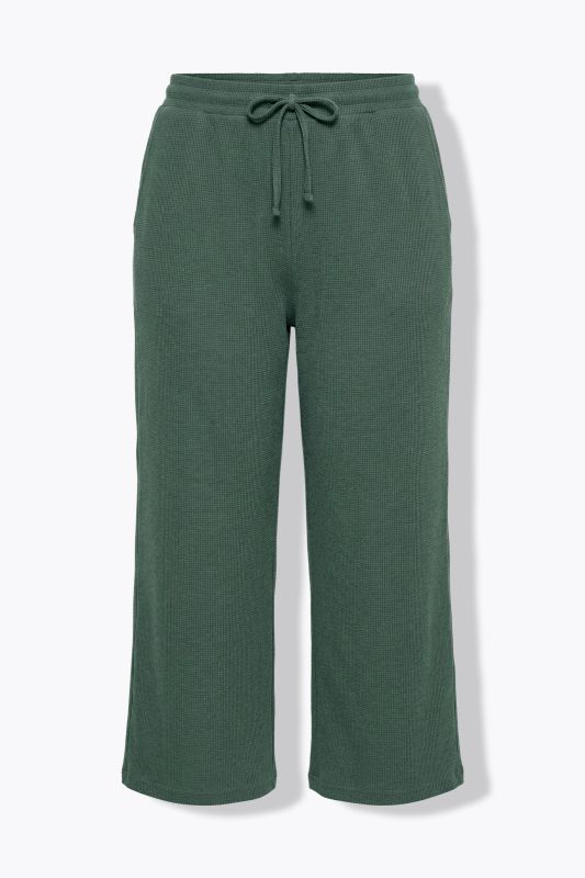 Jupe-culotte en molleton de coton bio, tissu gaufré, jambe large