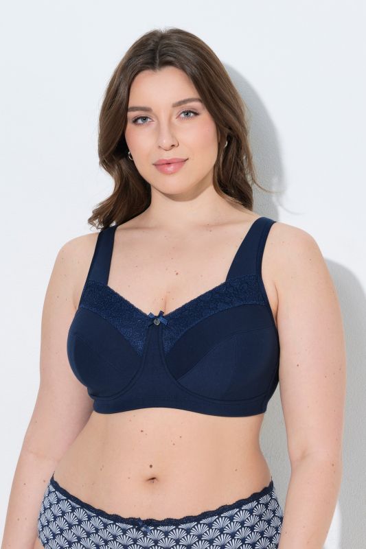 Soutien-gorge de maintien, sans armatures, dentelle motif cœurs - bonnets C-H