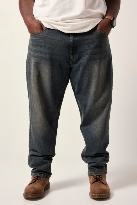 Jean 5 poches, dirty denim, coupe Baggy Fit - jusqu'à la taille 74