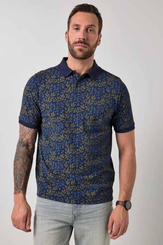 Polo JP 1880 en piqué, manches courtes et imprimé poitrine, esprit vintage – jusqu'au 8 XL