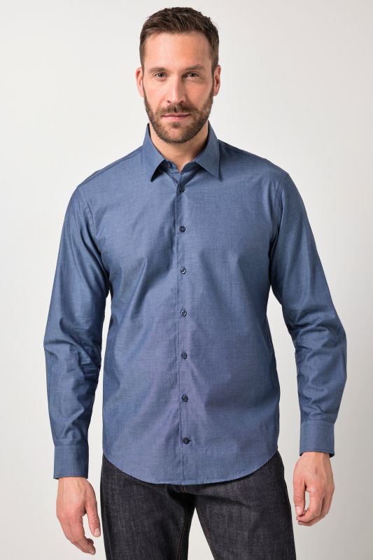 Chemise JP 1880 motif à pois, manches longues et col Kent, collection Business, coupe Modern Fit - jusqu'au 8 XL