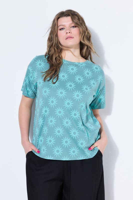 T-shirt oversize, imprimé soleils
