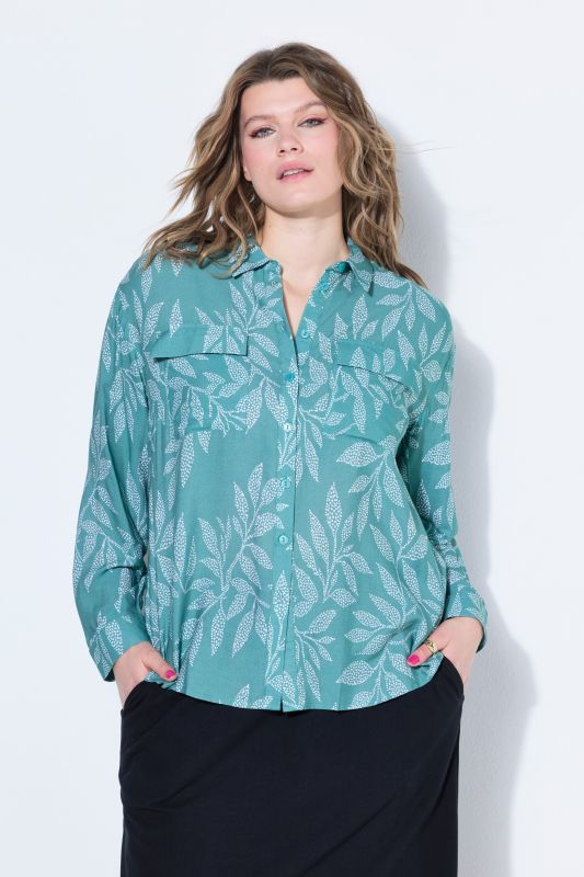 Chemise boxy en crêpe imprimé