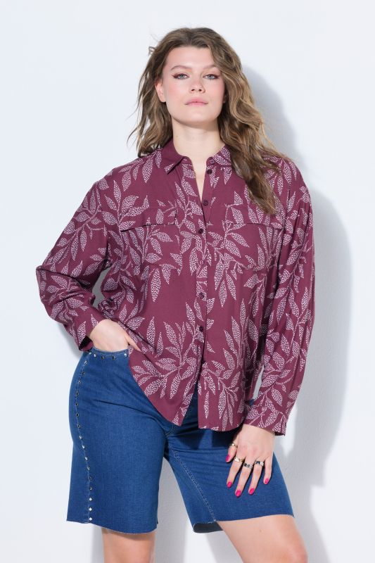 Chemise boxy en crêpe imprimé