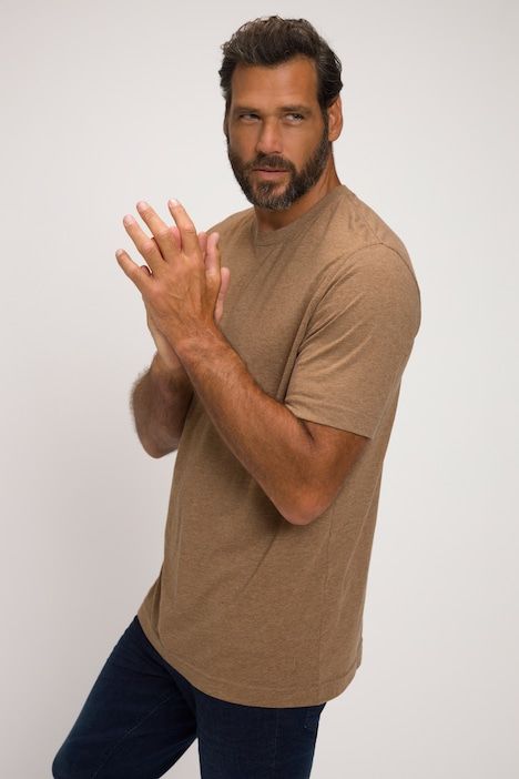 T-shirt Basic en coton peigné, col rond - jusqu'au 8 XL