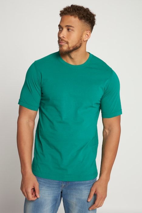 T-shirt Basic en coton peigné, col rond - jusqu'au 8 XL