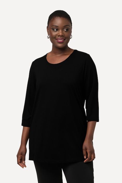 T-shirt à coupe allongée, manches 3/4. Collection selection