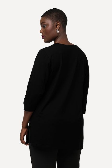 T-shirt à coupe allongée, manches 3/4. Collection selection