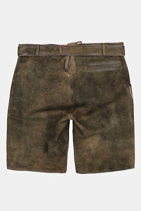 Pantalon en cuir de chèvre, s'inspirant des tenues traditionnelles bavaroises, avec broderies typiques - ceinture en cuir offerte