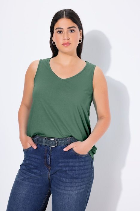 Débardeur coupe Classic Fit, bretelles larges et décolleté en V