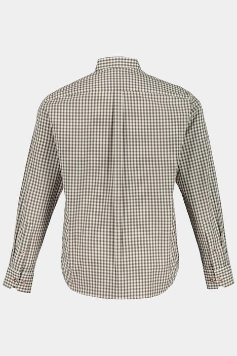 Chemise à carreaux traditionnelle JP 1880, manches longues et col à pointes boutonnées, coupe Modern Fit - jusqu'au 8 XL