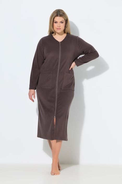 Peignoir en tissu éponge, doux et confortable - fermeture à glissière à double sens