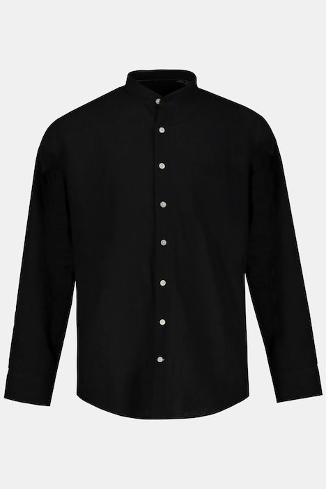 Chemise en lin mélangé JP 1880, manches longues et col officier, coupe Modern Fit - jusqu'au 8 XL