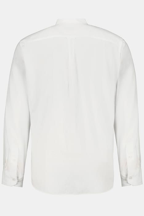 Chemise en lin mélangé JP 1880, manches longues et col officier, coupe Modern Fit - jusqu'au 8 XL