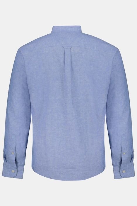 Chemise en lin mélangé JP 1880, manches longues et col officier, coupe Modern Fit - jusqu'au 8 XL