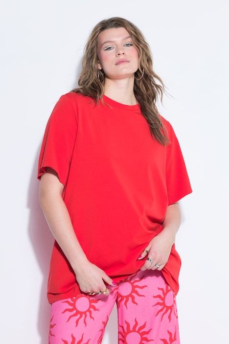 T-shirt long à col rond et manches courtes