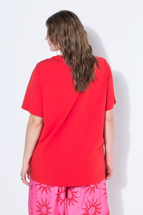 T-shirt long à col rond et manches courtes