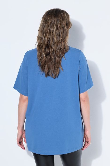 T-shirt long à col rond et manches courtes