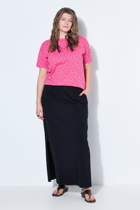 Jupe, longueur maxi, jersey, ceinture élastiquée