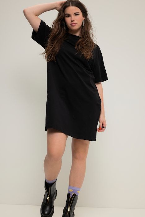 T-shirt oversized ultra-long à col rond et manches courtes
