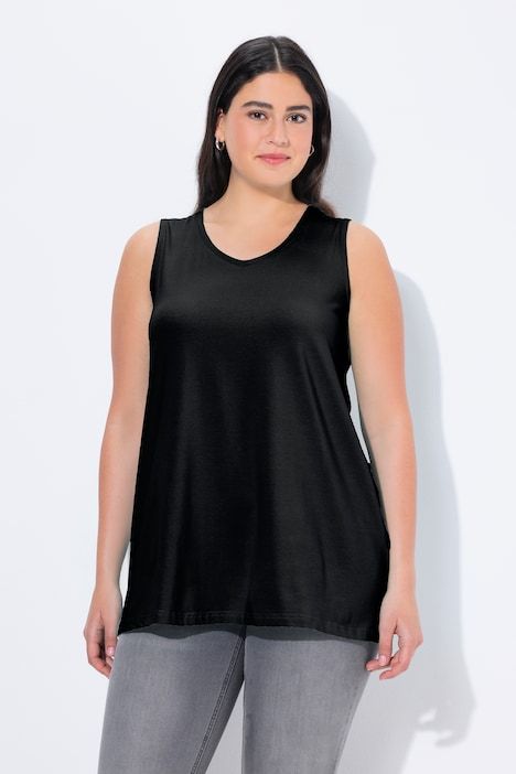 Débardeur à col V, coupe évasée et bretelles larges