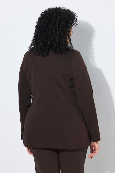 Blazer en jersey stretch, point de Rome. Col à revers, coupe évasée