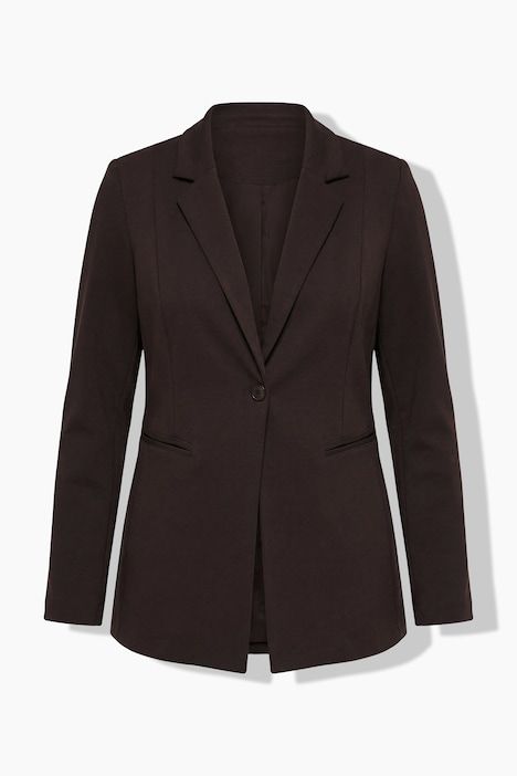 Blazer en jersey stretch, point de Rome. Col à revers, coupe évasée