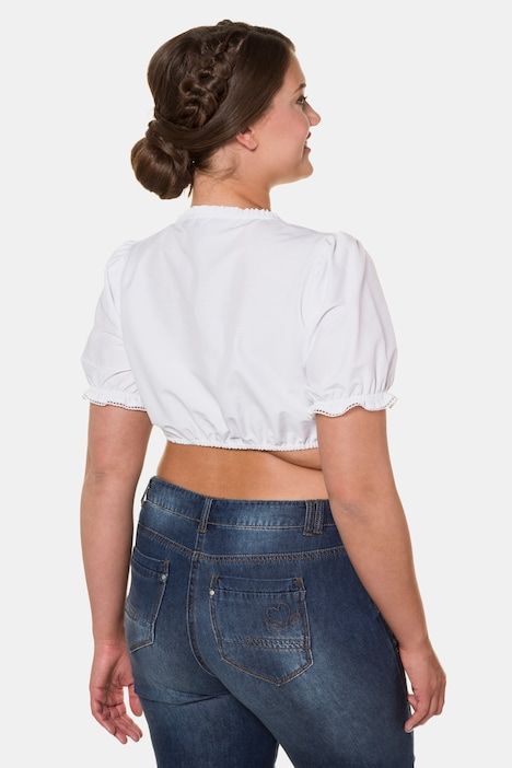 Chemisier traditionnel Dirndl. Col en forme de cœur. Manches courtes à ruchés