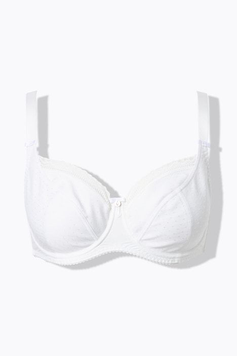 Soutien-gorge à armatures. Motif jacquard. Liserés en dentelle - bonnet C-G