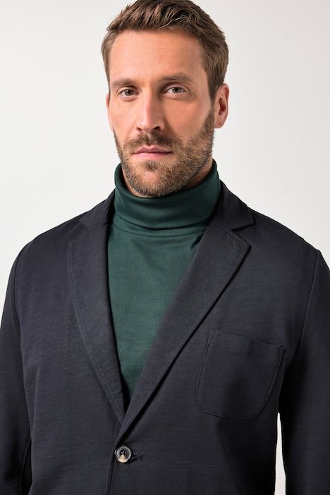 Veston en molleton flammé. Col à revers et poches plaquées