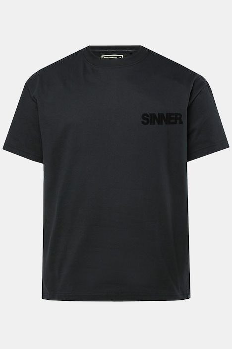 T-shirt oversized. Col rond, manches courtes et imprimé floqué. Jusqu'au 8XL