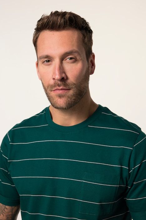 Pyjama court deux pièces, T-shirt rayé et short - jusqu'au 8XL