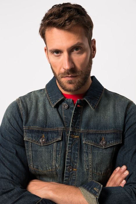 Veste en jean JP 1880, poches poitrine et patte de boutonnage - jusqu'au 8 XL