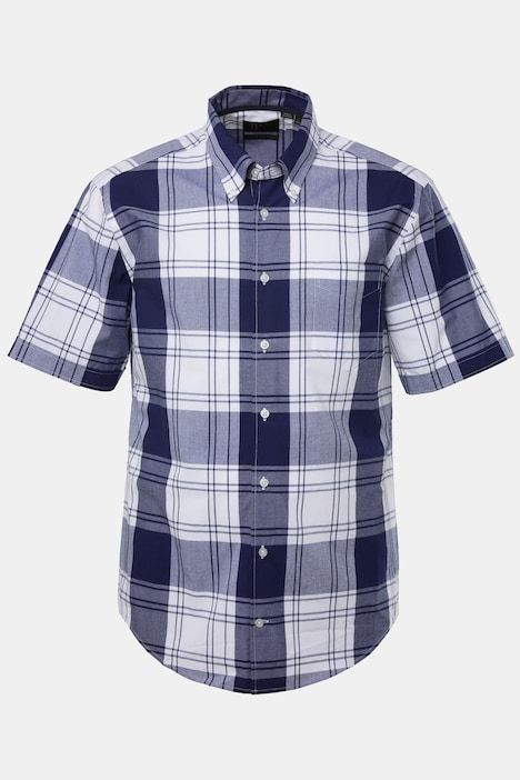 Chemise à carreaux JP 1880 de tenue traditionnelle bavaroise. Manches courtes et col à pointes boutonnées. Coupe Modern Fit, jusqu'au 8XL.