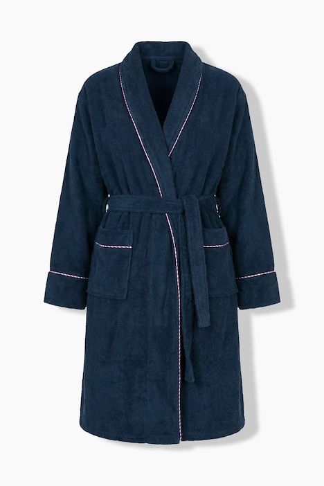 Peignoir en tissu éponge à col châle et manches longues, en coton bio