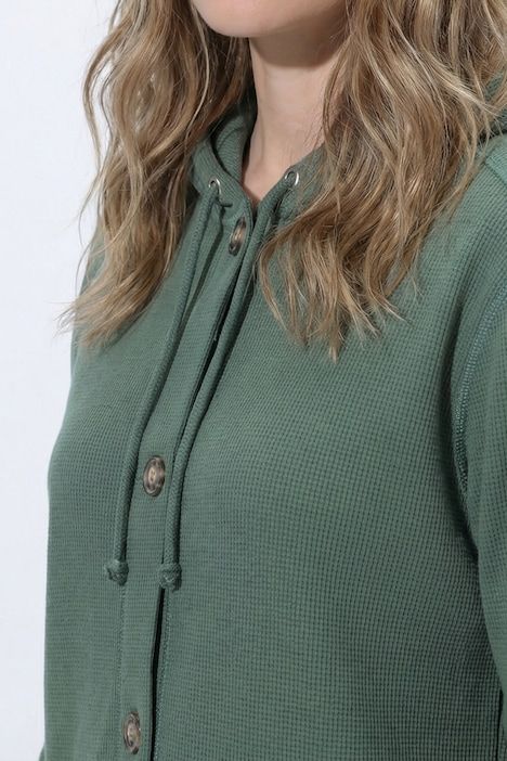 Veste à capuche en molleton de coton bio, texture gaufrée