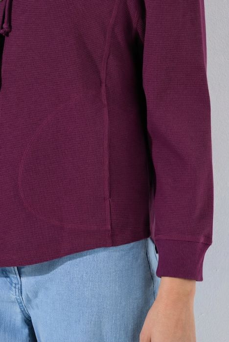 Veste à capuche en molleton de coton bio, texture gaufrée