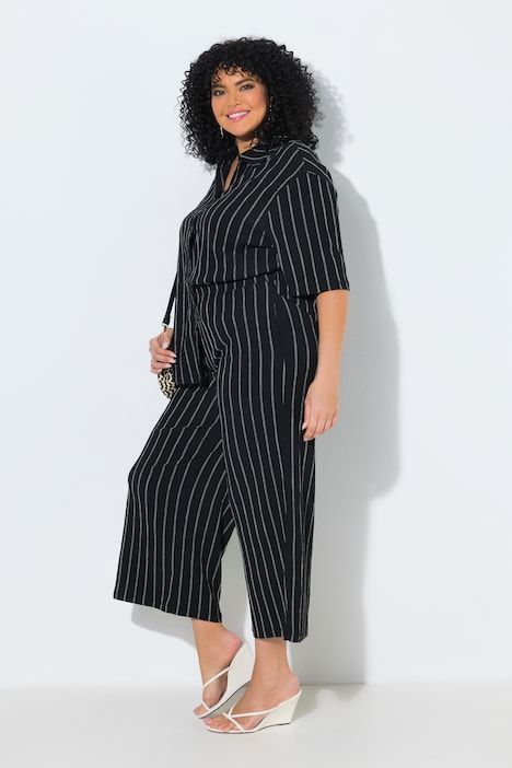 Pantalon à enfiler, taille élastique et jambe large, matière texturée