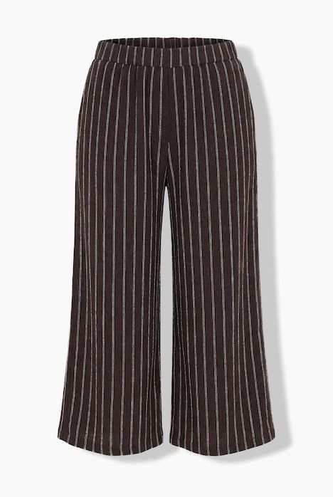 Pantalon à enfiler, taille élastique et jambe large, matière texturée