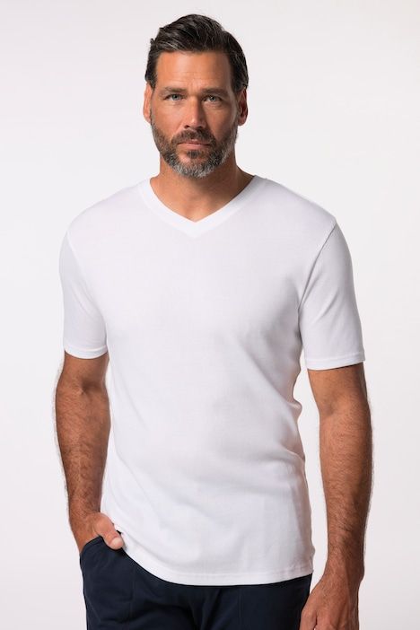 Maillot de corps JP 1880, en jersey côtelé, manches et col en V – jusqu'au 8 XL