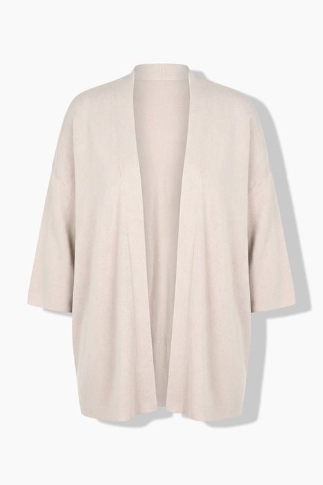 Cardigan oversize, coupe ouverte, col châle et manches courtes