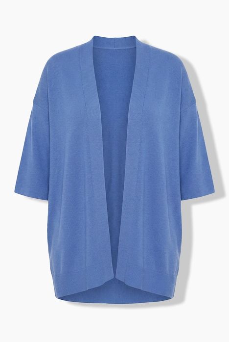 Cardigan oversize, coupe ouverte, col châle et manches courtes