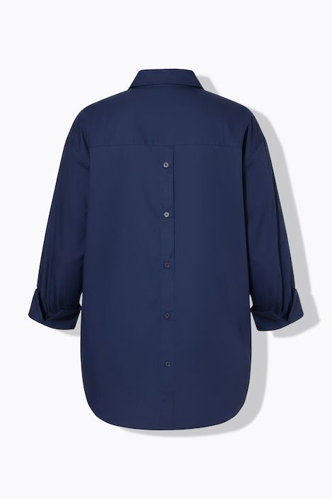 Bouse oversized à manches longues. Patte de boutonnage au dos