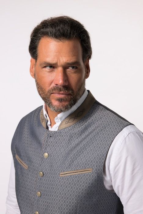 Gilet JP 1880 traditionnel, col Mao brodé et dos doublé - jusqu'au 74