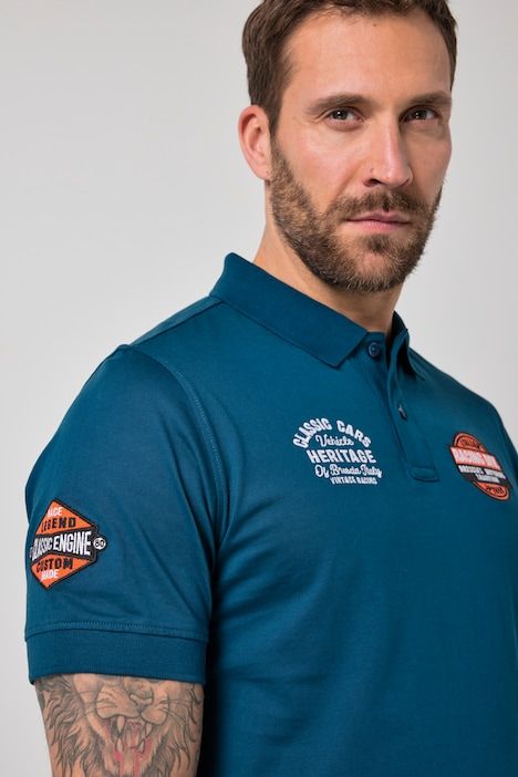 Polo JP 1880 à manches courtes, avec flocage - jusqu'au 8 XL