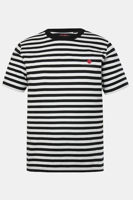T-shirt JP 1880 à rayures, manches courtes et imprimé sur le devant - jusqu'au 8 XL