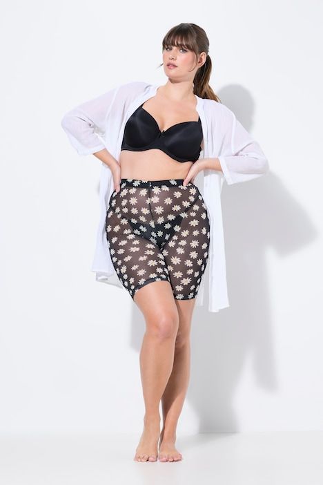 Cycliste en mesh motif à fleurs, évite les frottements entre les cuisses