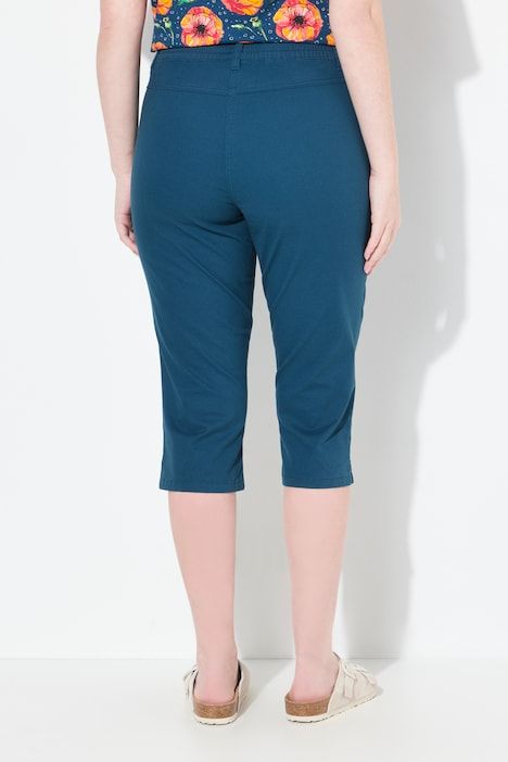Pantalon capri, fentes d'ourlet, passants de ceinture, coton bio